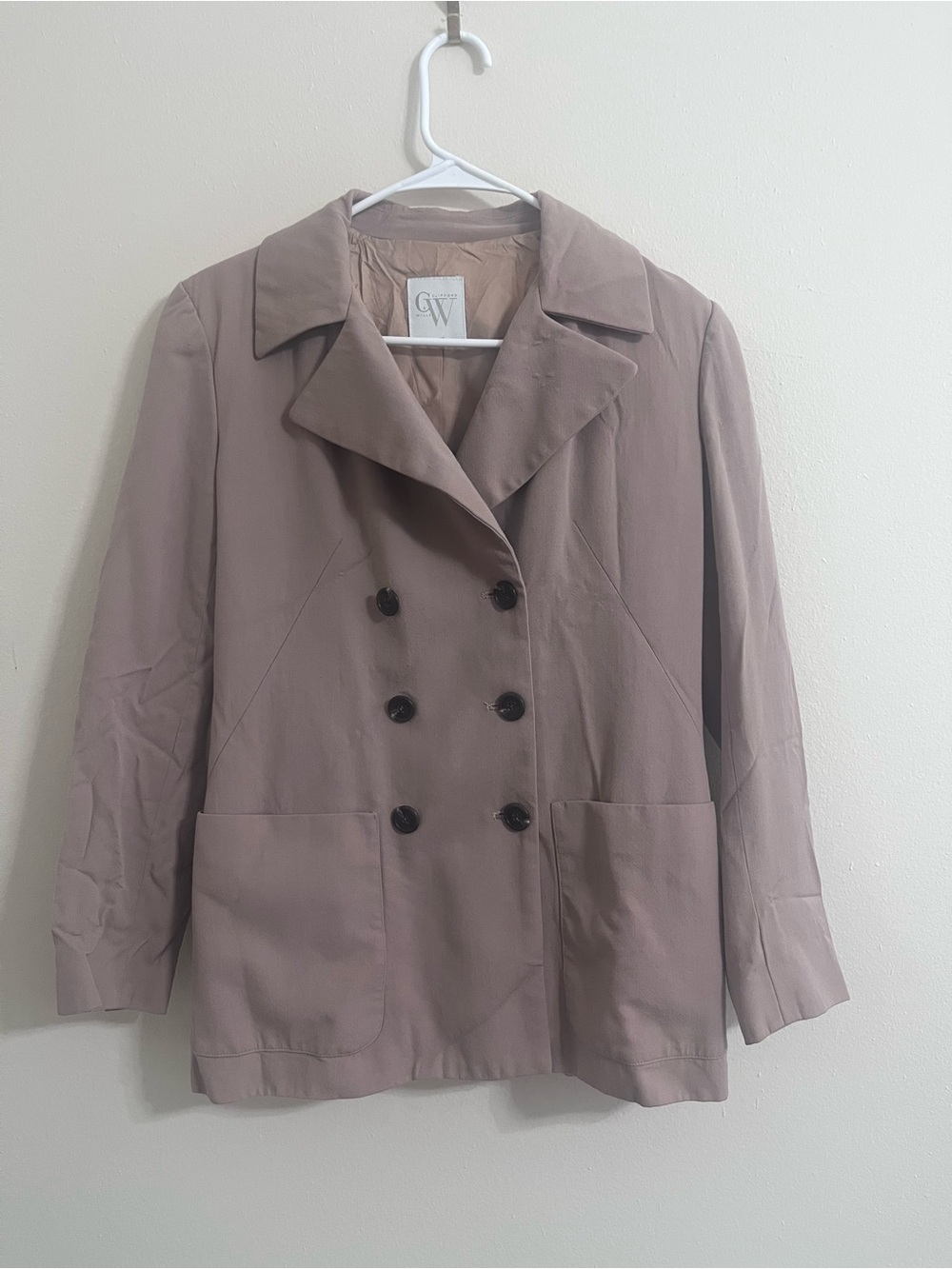 Taupe Double-Breasted Women's Jacket